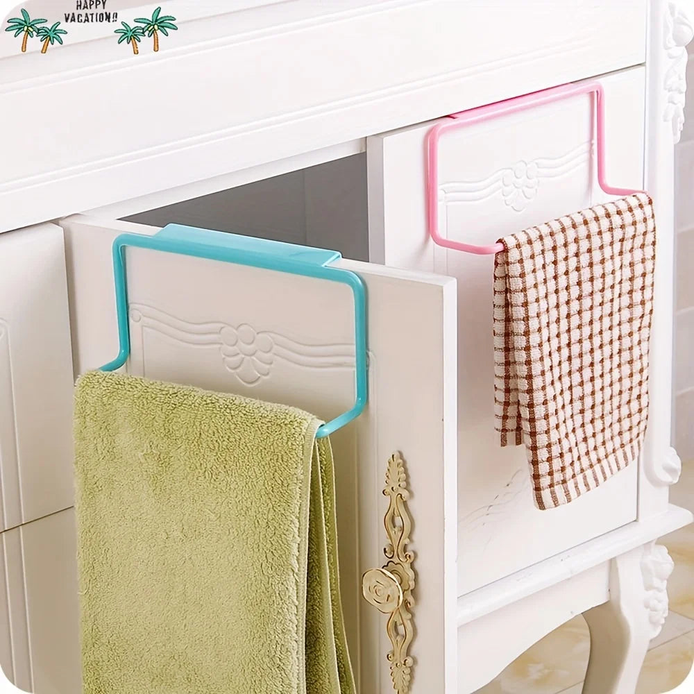 Over Cabinet Towel Rack No Drill Kitchen Rag Holder Storage Organizer - 2