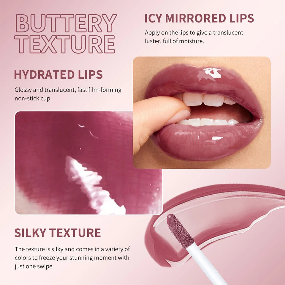 Lakerain Moisturizing Mirror Lip Gloss Butter Liquid Lip Makeup