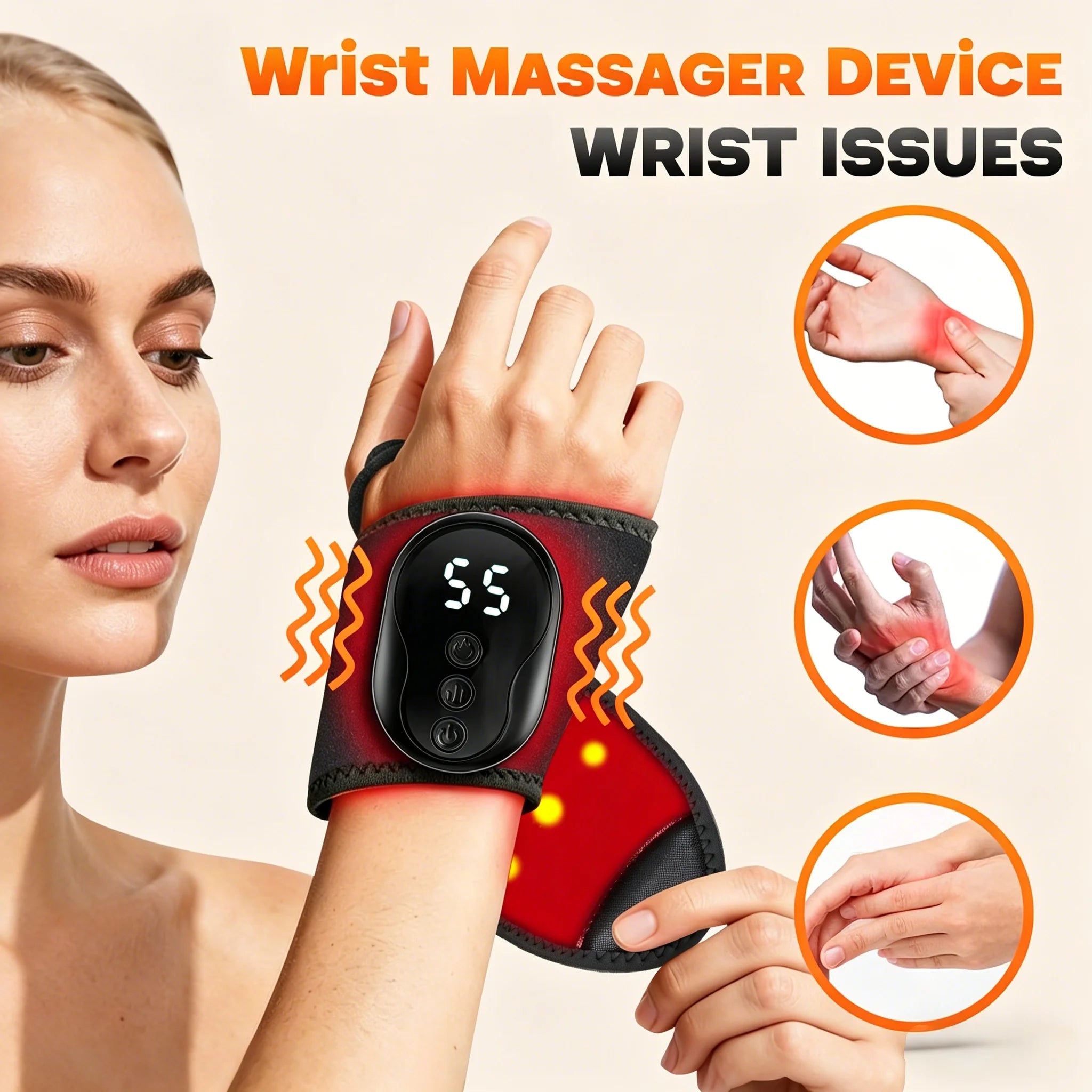 Cordless Wrist and Ankle Vibration Massager Support Belt - 12