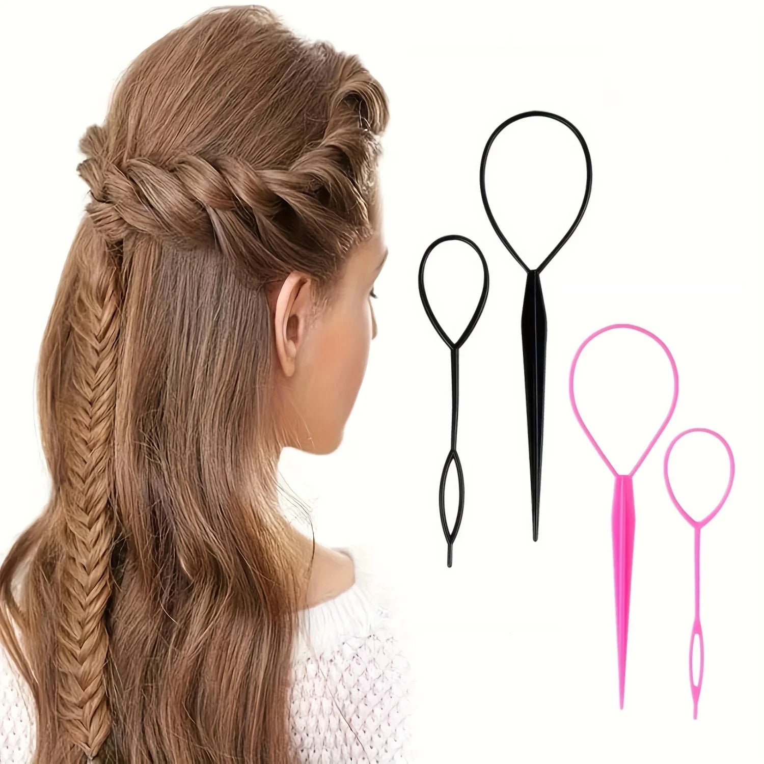 Topsy Tail Hair Braiding Tool Ponytail Maker Styling Accessory Set - 10