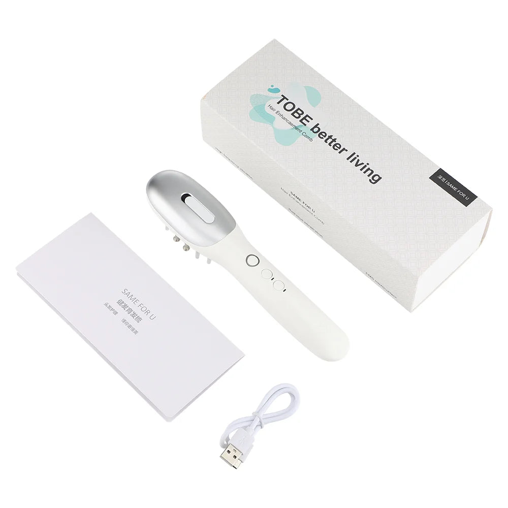 Electric EMS Scalp Massager Comb Hair Growth Oil Applicator - 18