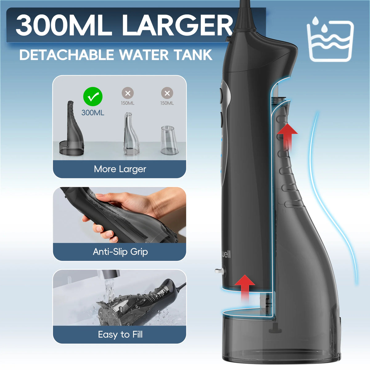Mornwell D52 Portable Water Flosser USB Rechargeable Teeth Cleaner
