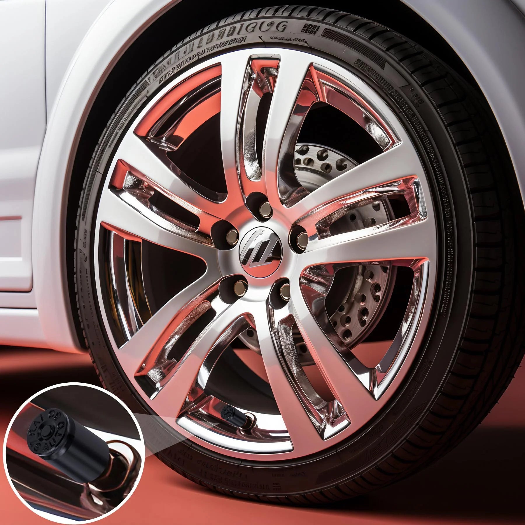4PCS Bullet Valve Stem Caps Aluminum Tire Air Caps for Car Truck Bike - 3