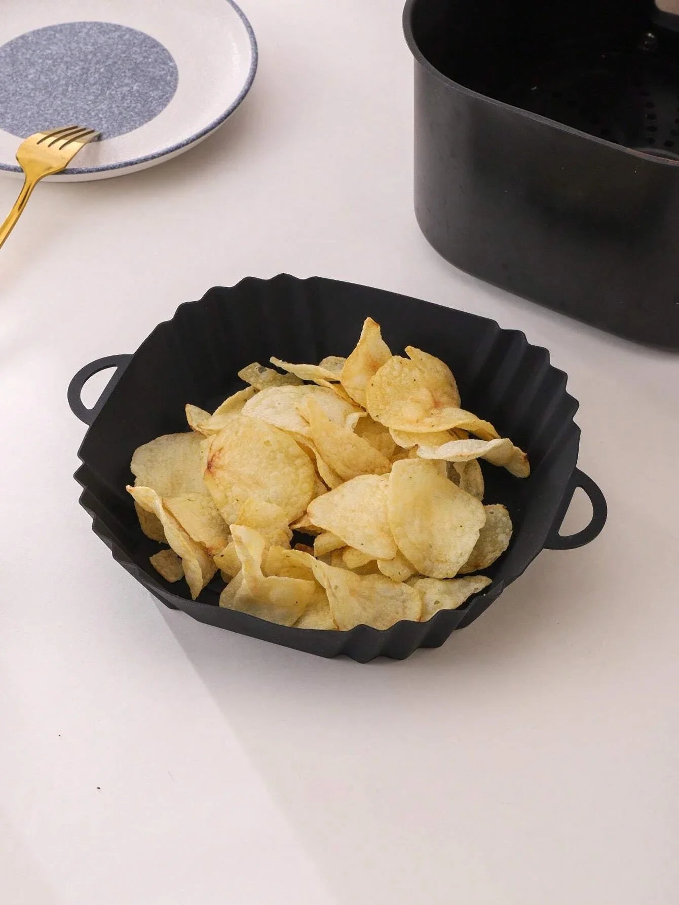 Reusable Silicone Air Fryer Liner Non Stick Square Basket Accessory