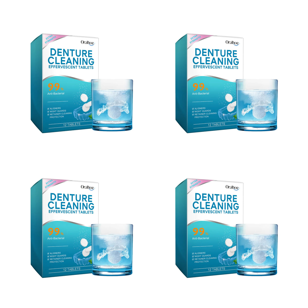 Denture Cleaning Effervescent Tablets Plaque Remover Care Cleaner