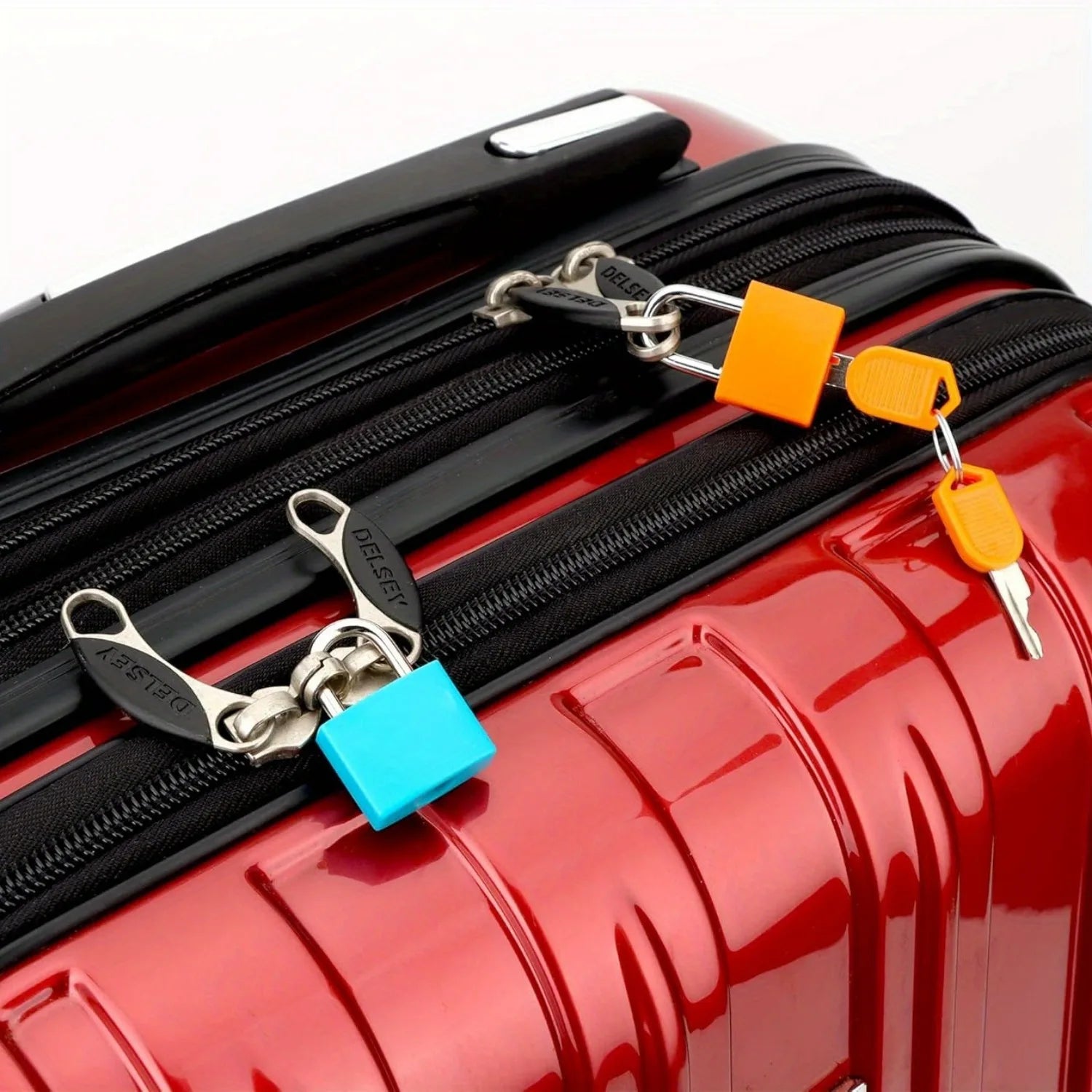 6pc Small Padlock Set with Keys Portable Travel Suitcase Diary Lock - 5