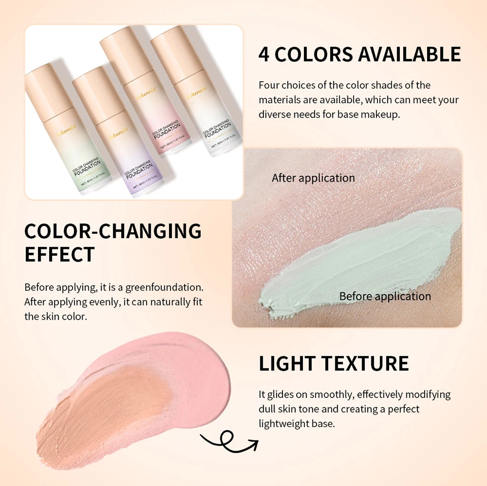 Lakerain Color Changing Liquid Foundation Moisturizing Base Makeup