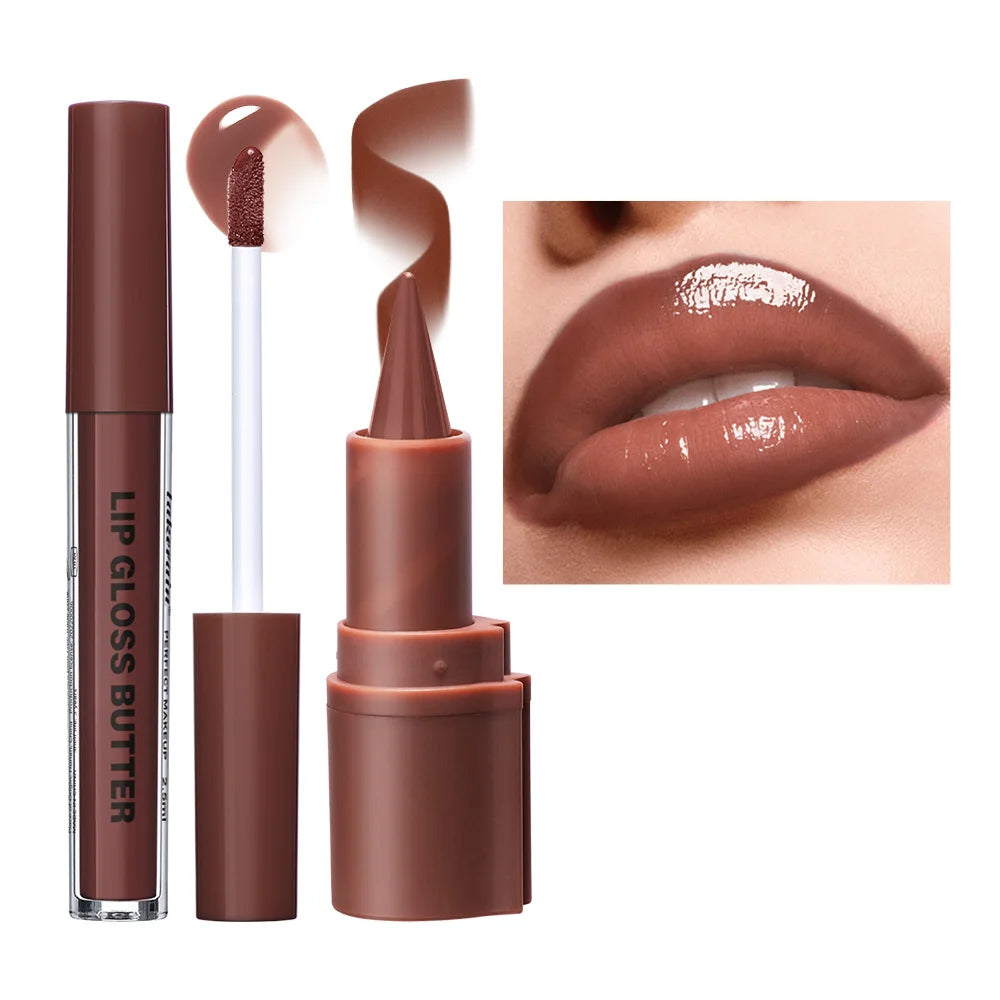 3D Lip Liner & Lip Gloss Set Hydrating Makeup - 12
