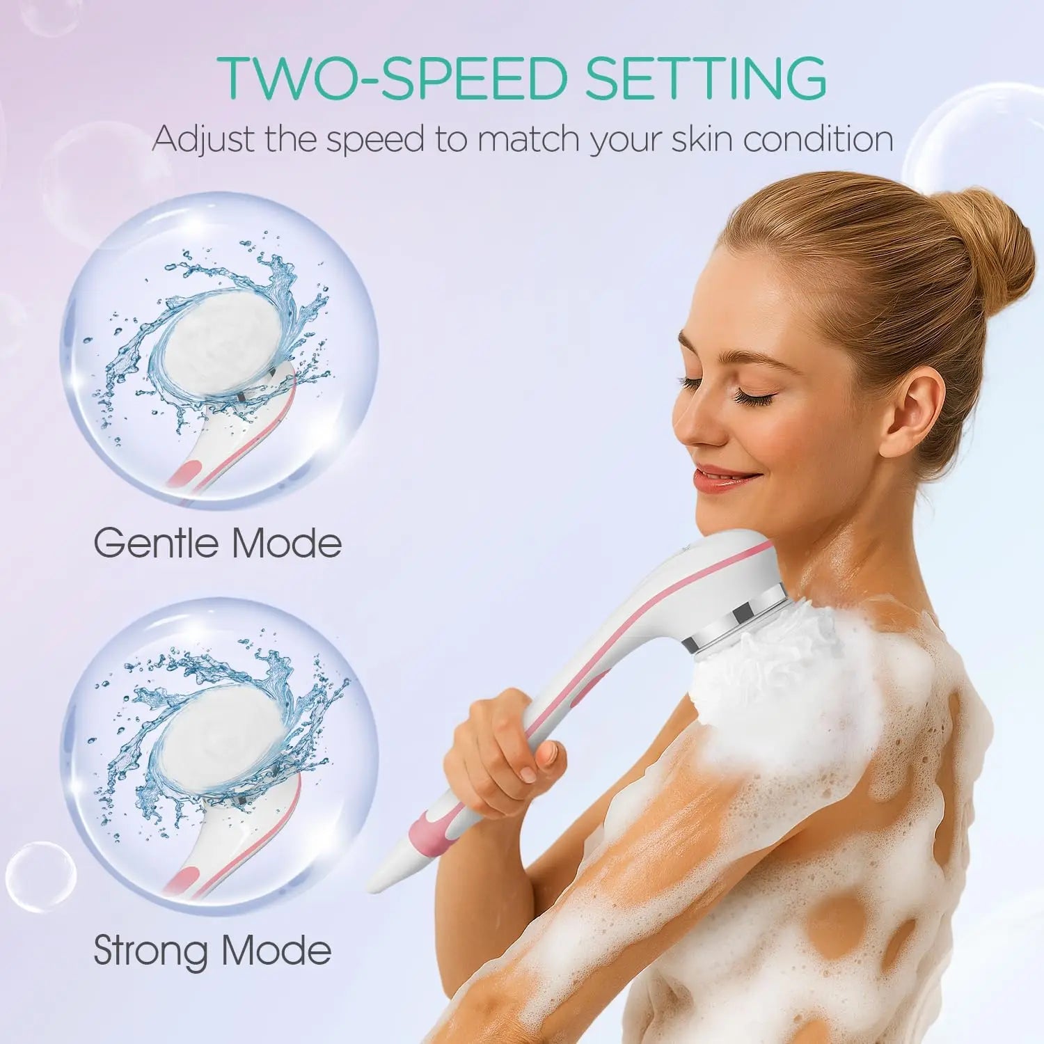3 in 1 Waterproof Long Handle Body Brush Exfoliating Back Scrubber - 5