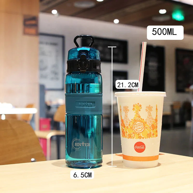 500ml Portable Sports Water Bottle Leak Proof Fitness Gym Drink Cup - 7