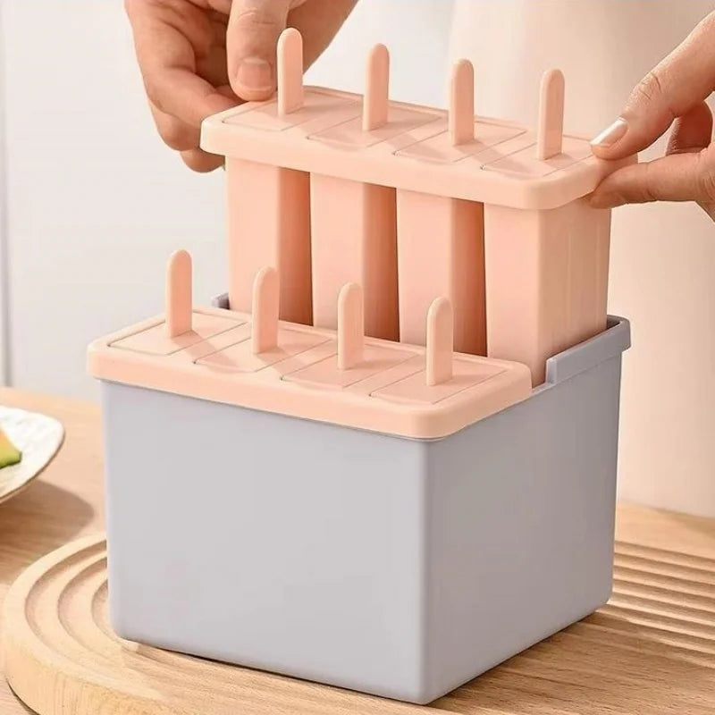 Reusable Popsicle Mold Set Homemade Ice Cream Maker with Lid - 5