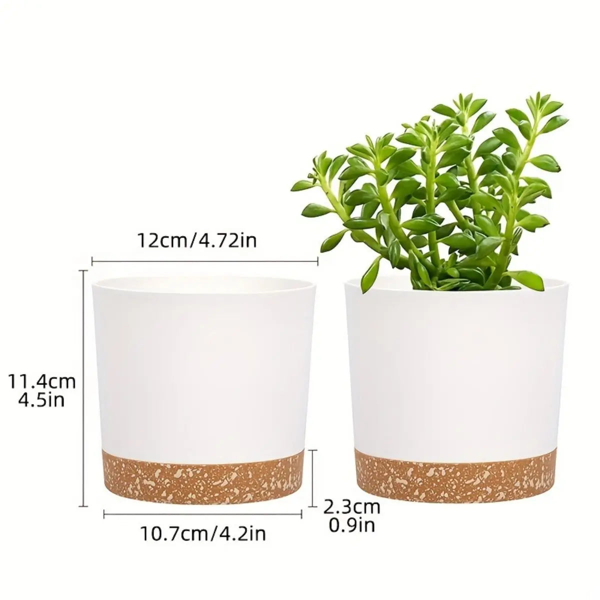 4 Pack 5 Inch Flower Pots Modern Detachable Bottom Breathable Planters - 4
