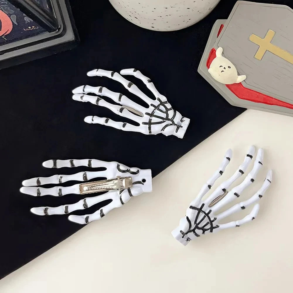 Skeleton Hand Hair Clip Gothic Punk Halloween Horror Hair Accessories - 7