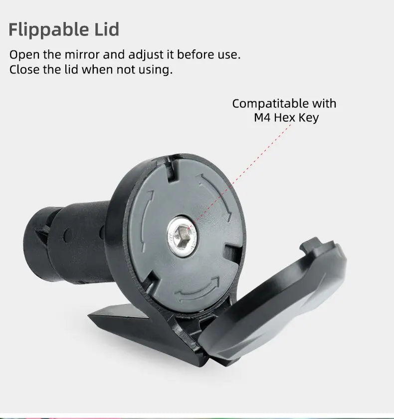 Bicycle Rear View Mirror Drop Bar Mount Convex Cycling Safety Reflector - 12