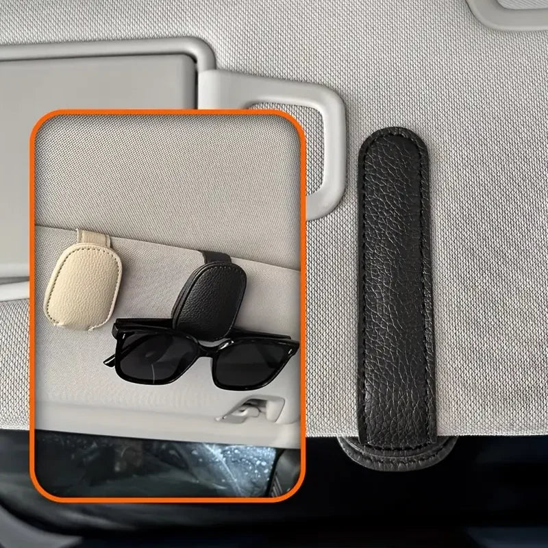 Car Sun Visor Glasses Holder Magnetic Sunglasses Clip Mount Organizer - 5