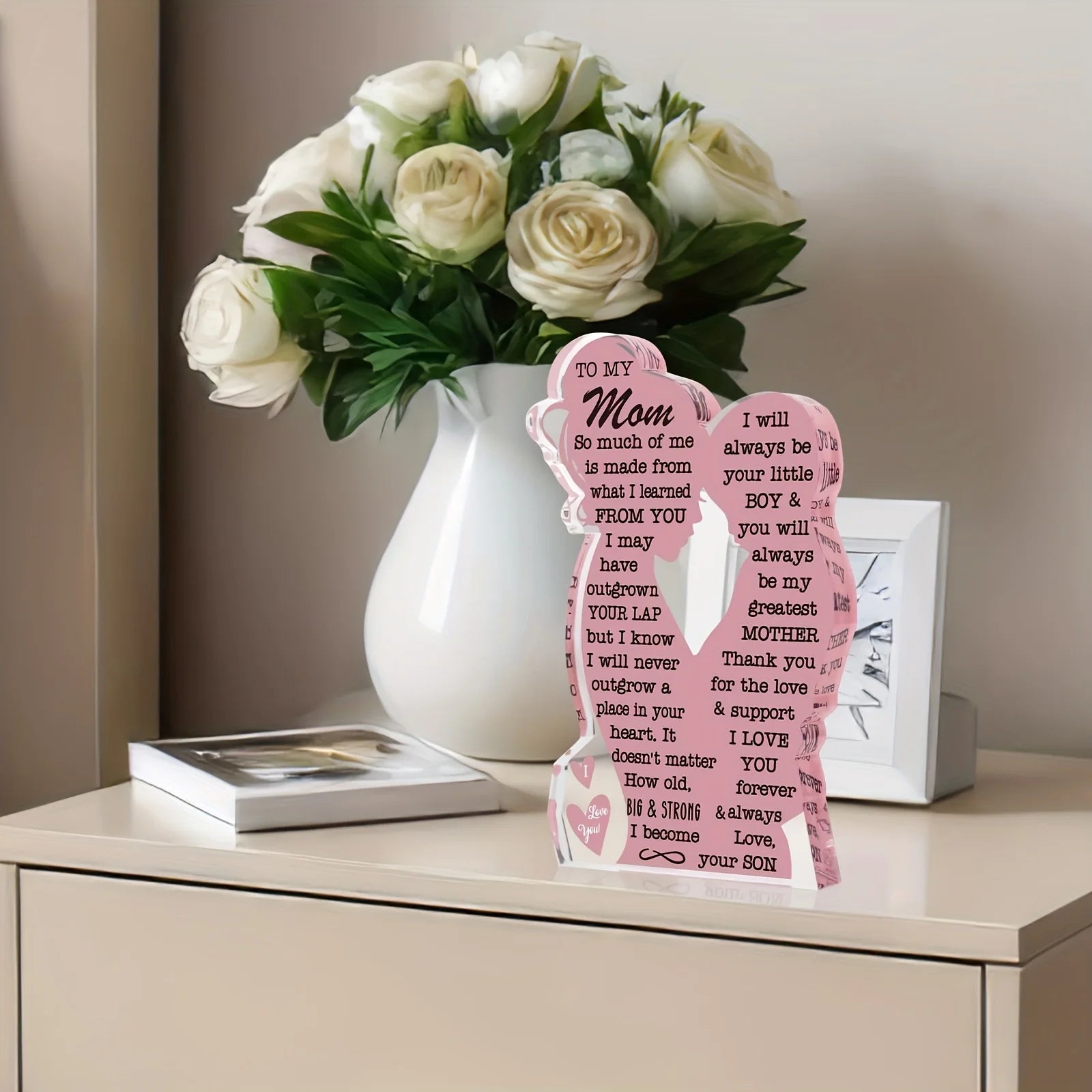 Acrylic Mom Plaque Sign Heartfelt Birthday Gift for Mom from Son - 8