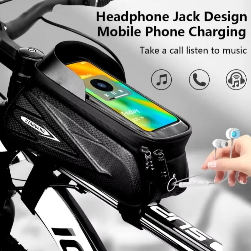 Waterproof Bike Phone Bag MTB Top Tube Frame Pouch with Touch Screen - 6