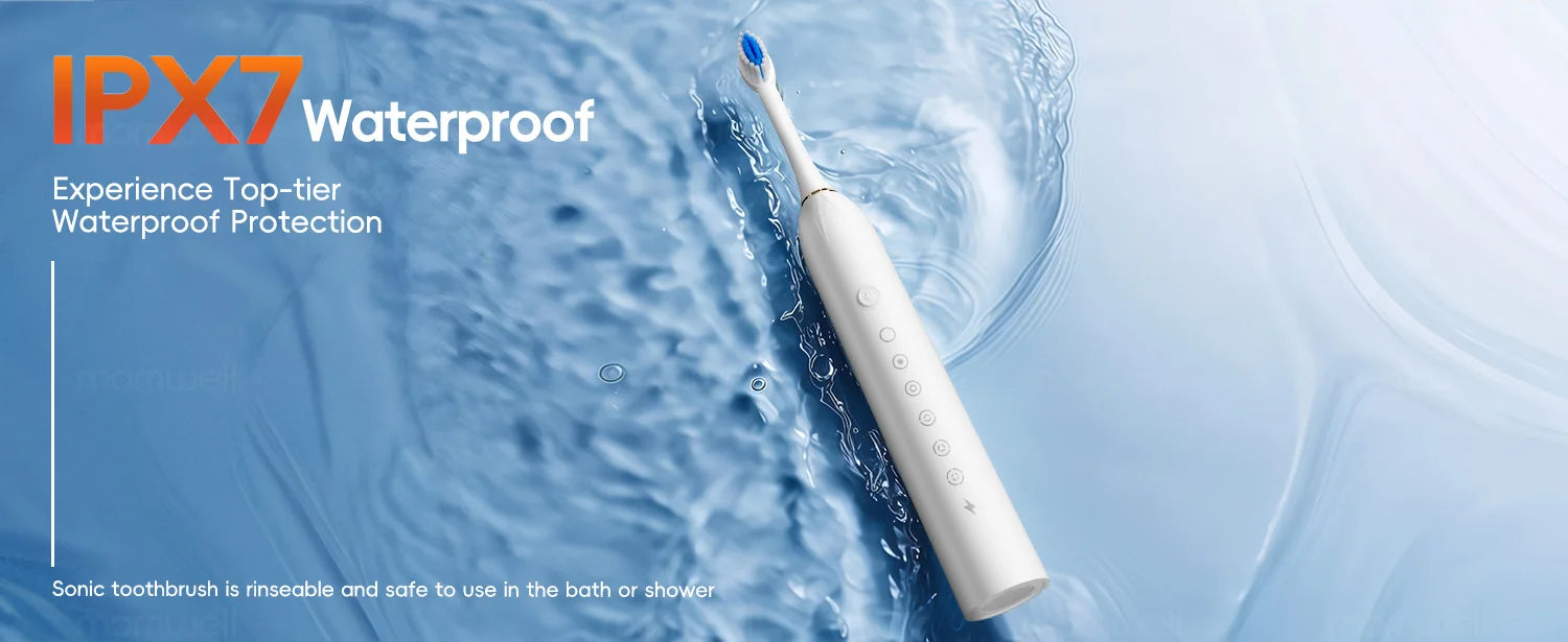 Electric Toothbrush Sonic Rechargeable IPX7 Waterproof - 11