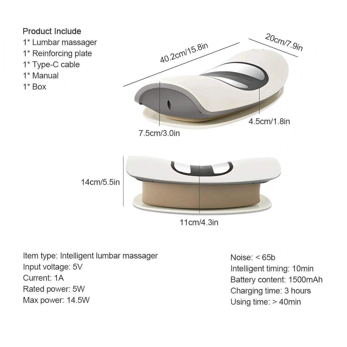 Electric Lumbar Traction Massager Back Stretcher