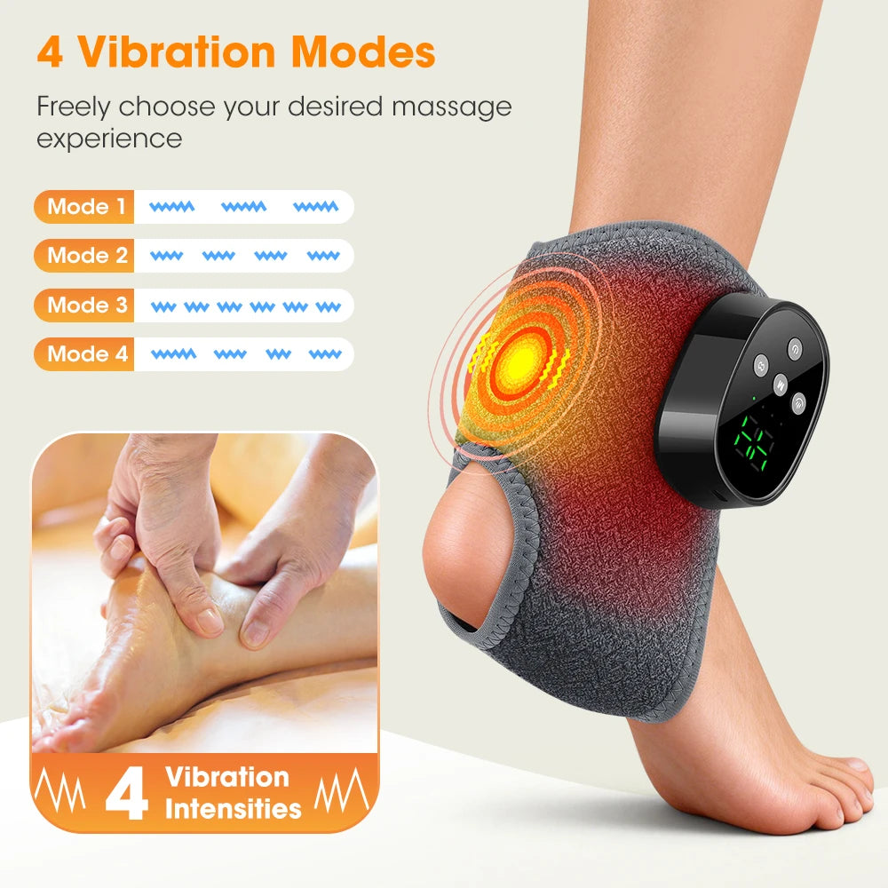 Cordless Heated Ankle Massager Portable Foot Relaxation Wrap