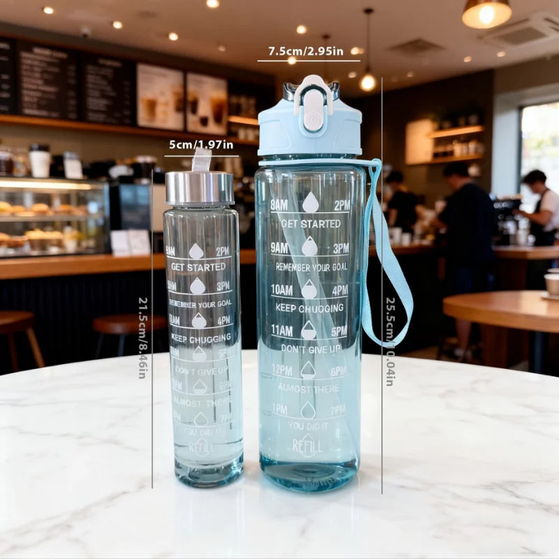 Fantia Reusable Sports Water Bottle With Straw Large Capacity Gym Cup - 4