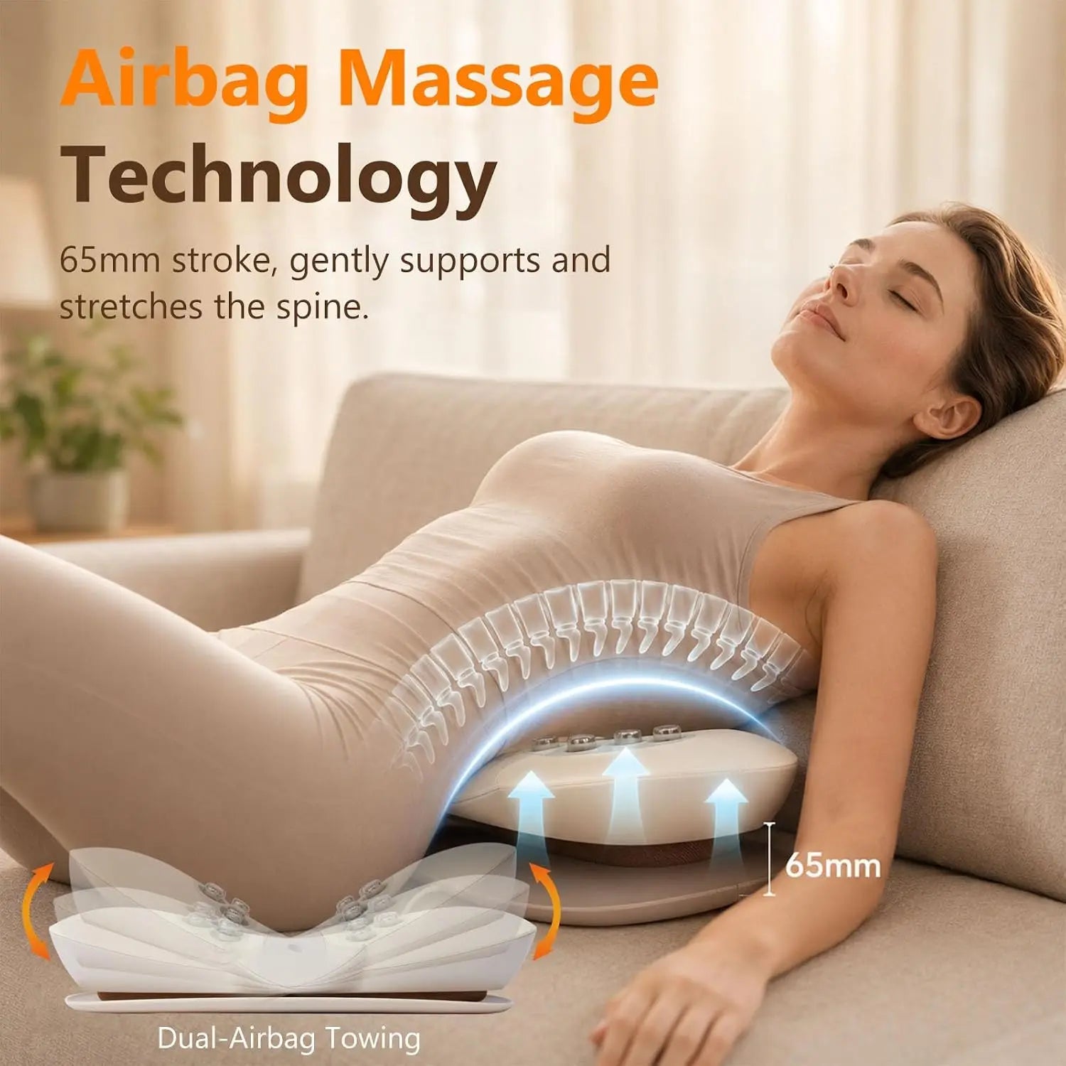 Electric Lumbar Traction Device Wireless Back Stretcher Massager - 2