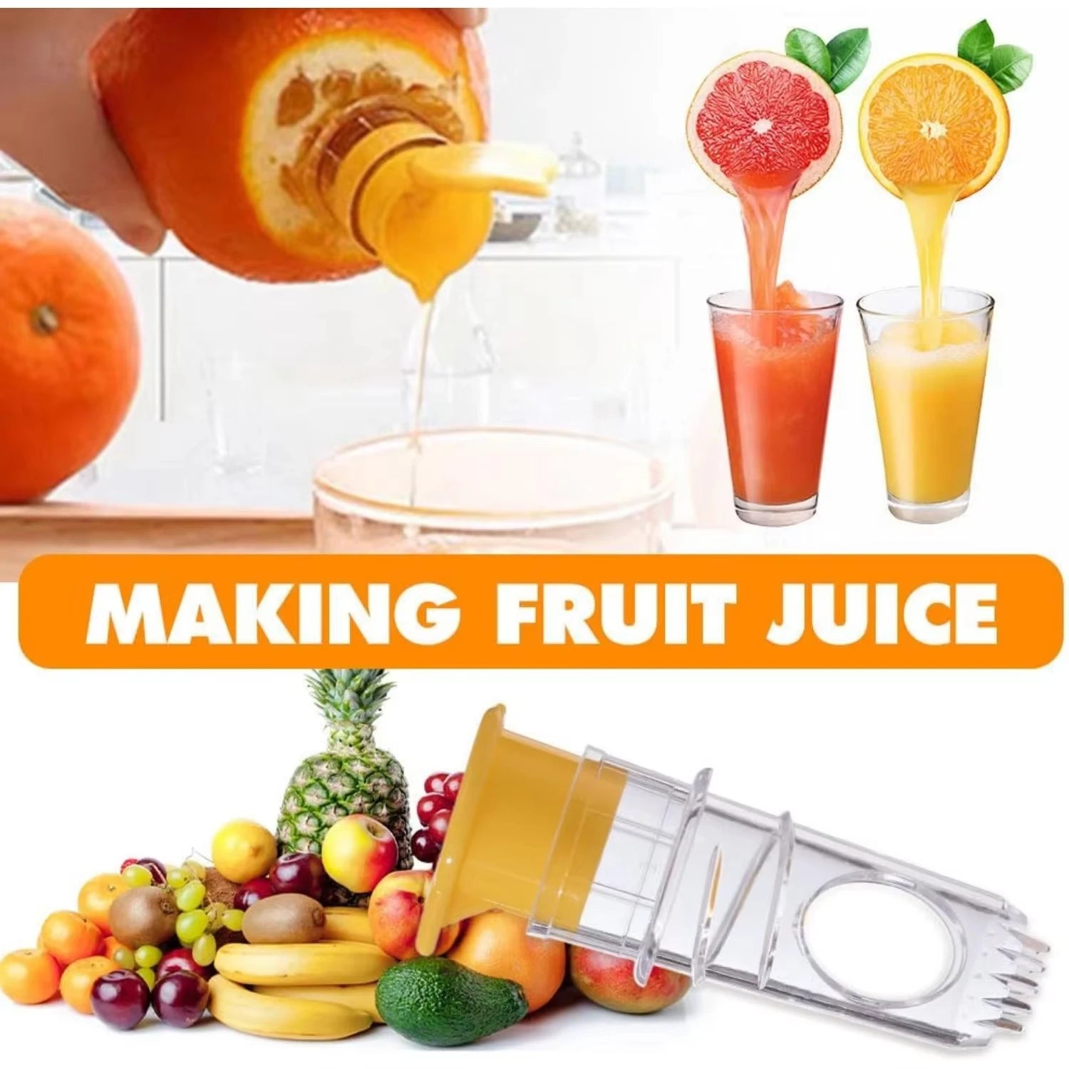 Manual Lemon Juicer Portable Citrus Squeezer and Fruit Juice Extractor - 2