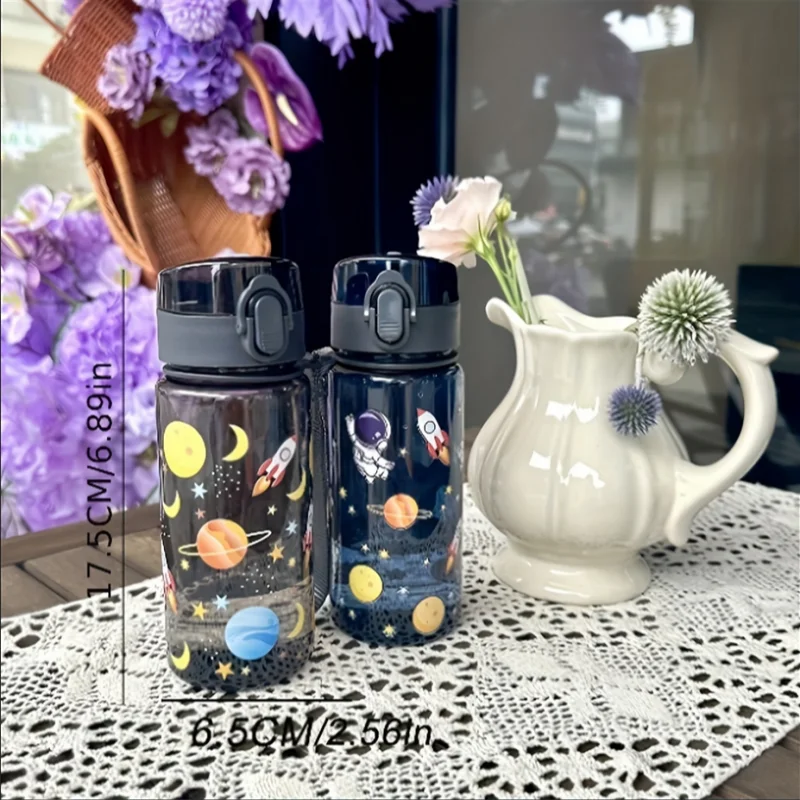 400ml 3D Cute Pattern Water Bottle Portable Sports Flask with Strap - 2