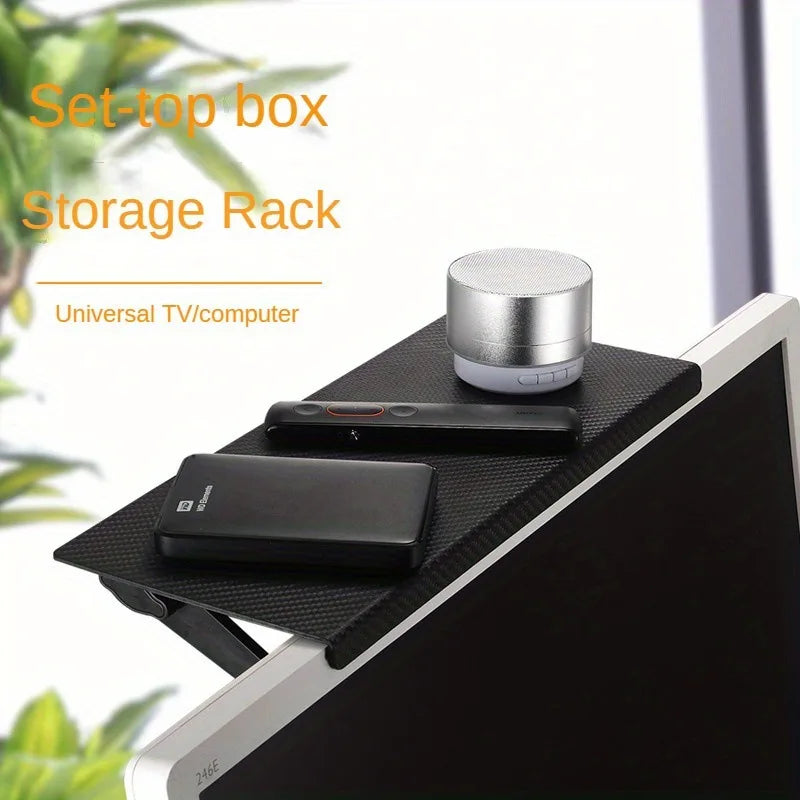 Adjustable TV Screen Top Shelf Monitor Storage Rack Organizer Stand - 3
