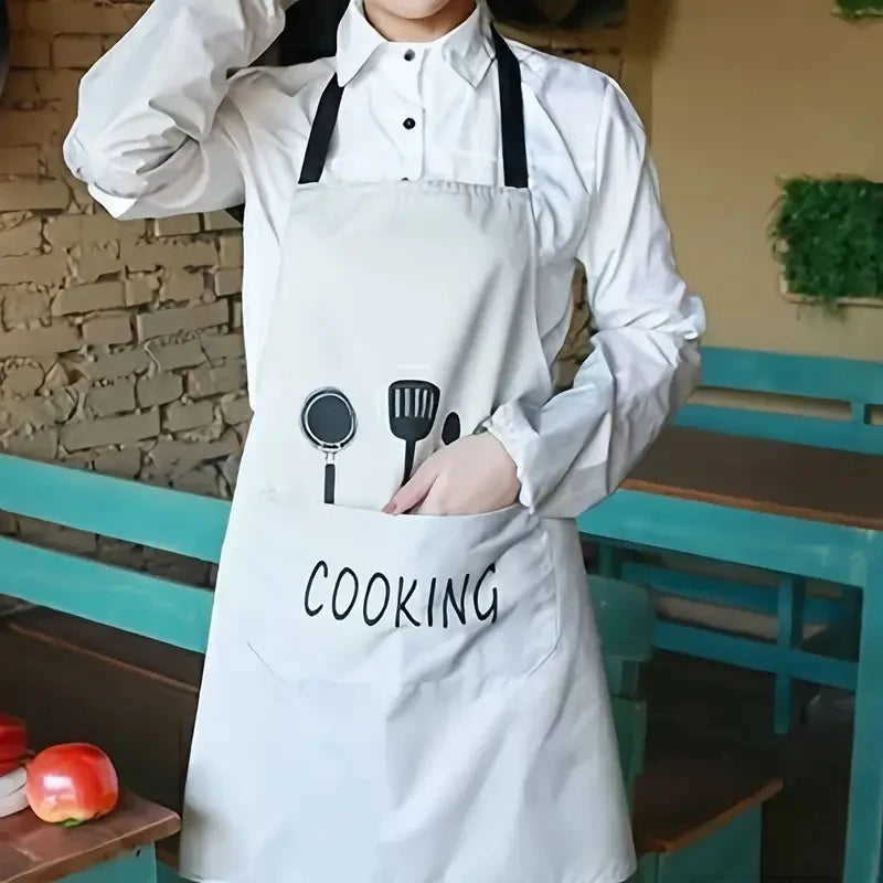 Waterproof Kitchen Apron Cooking Smock with Pocket - 4