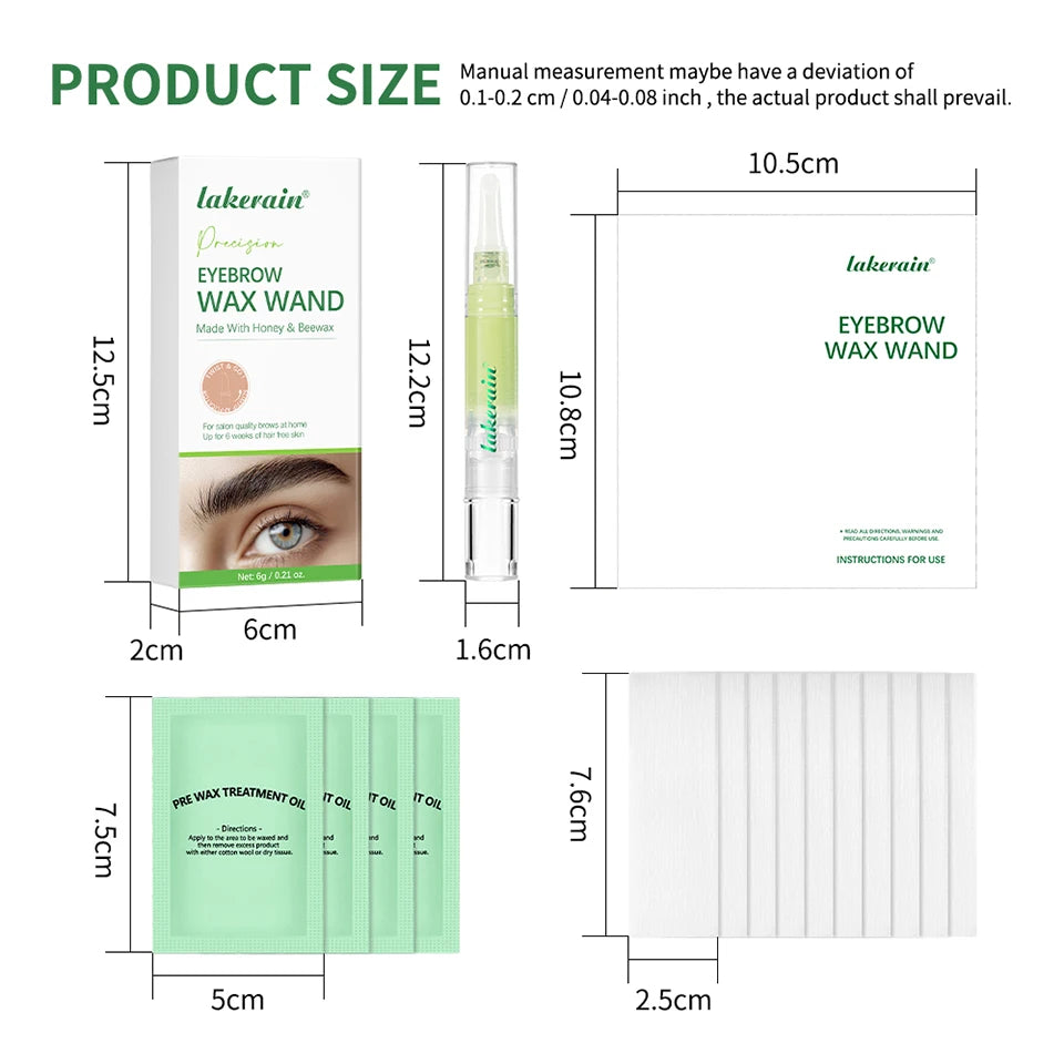 Eyebrow Wax Wand Hair Removal Kit for Salon Quality Brows at Home