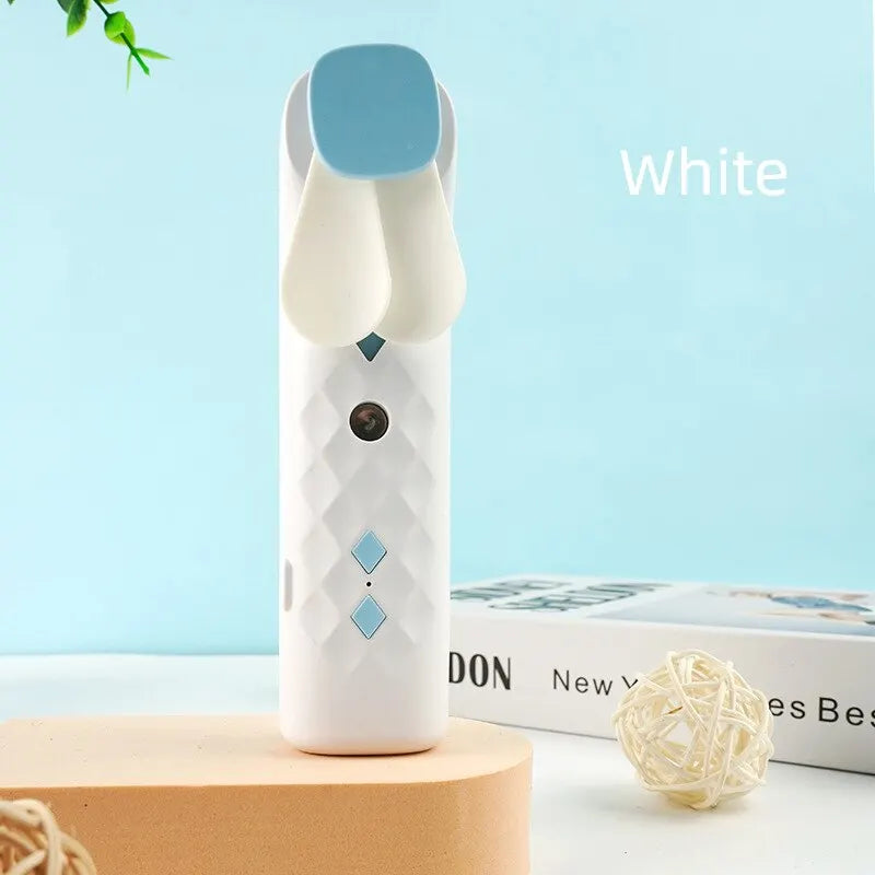 Portable 2-in-1 Handheld Mist Fan USB Rechargeable Cooling Face Steamer - 5