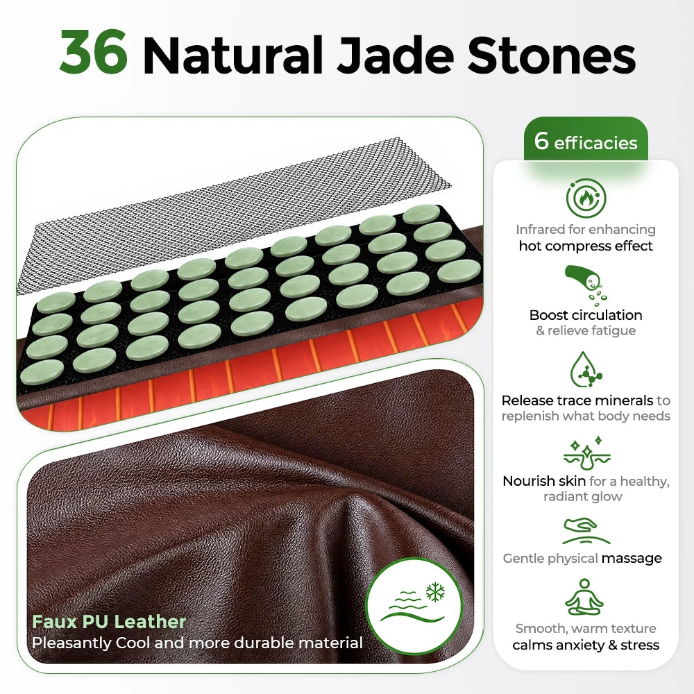 Natural Jade Stone Heating Pad Hot Compress Timing Mat - 2