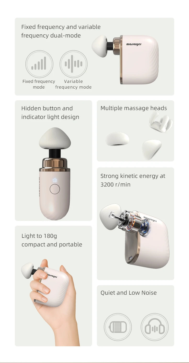 Mini Pocket Fascia Gun Portable Muscle Relaxation Massager - 8