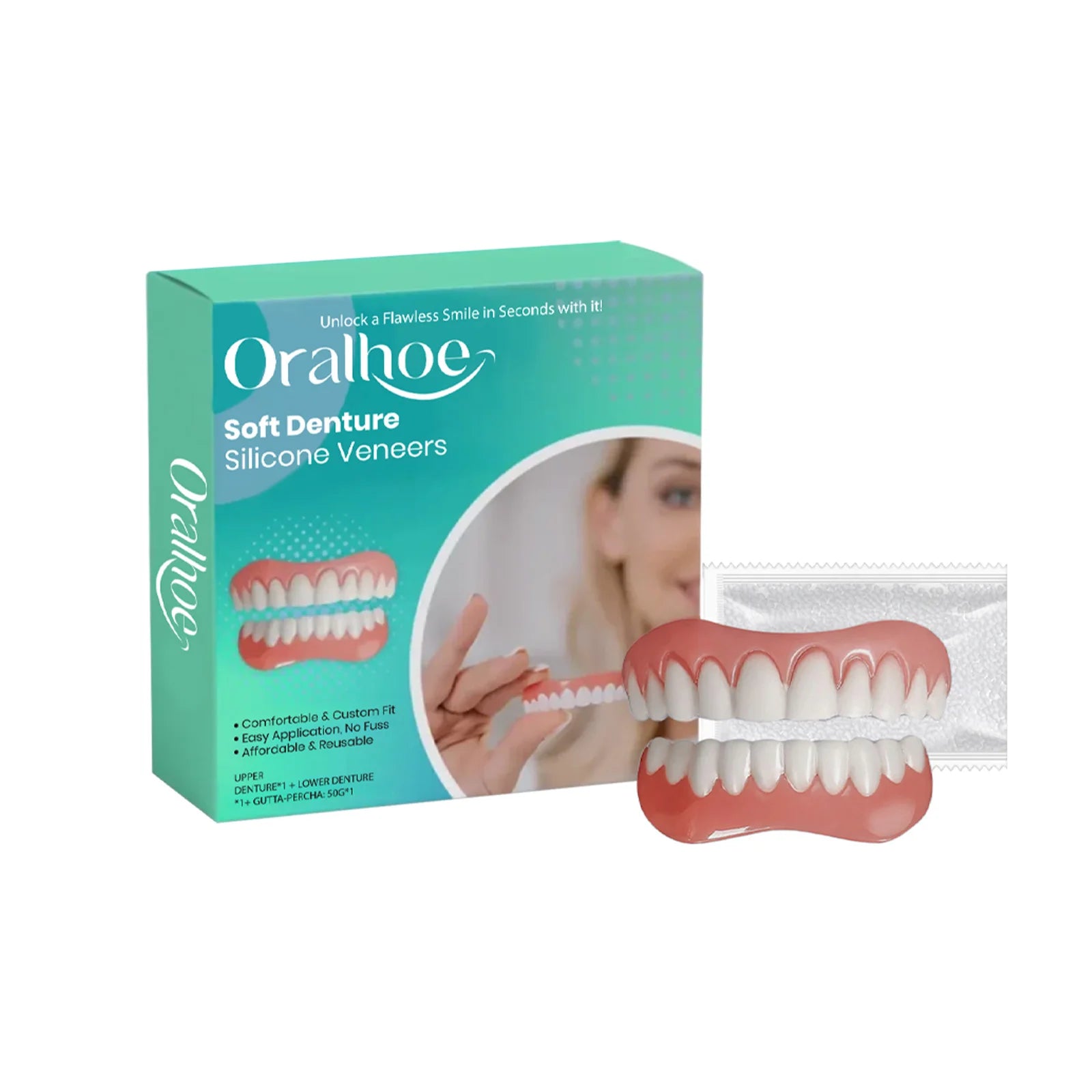 Silicone Dentures False Teeth Full Set Reline Kit - 14