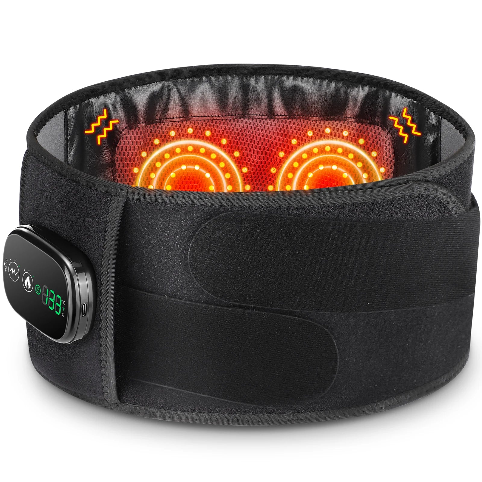 Cordless Heated Back Massager Belt with Vibration and Red Light - 14