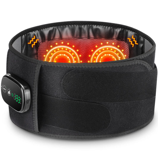 Cordless Lower Back Massager Belt Heated Lumbar Waist Support Wrap