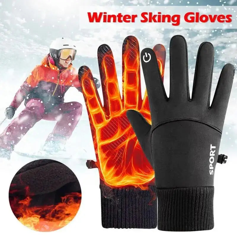 Winter Thermal Touch Screen Gloves Waterproof Windproof Cycling Mitts - 8