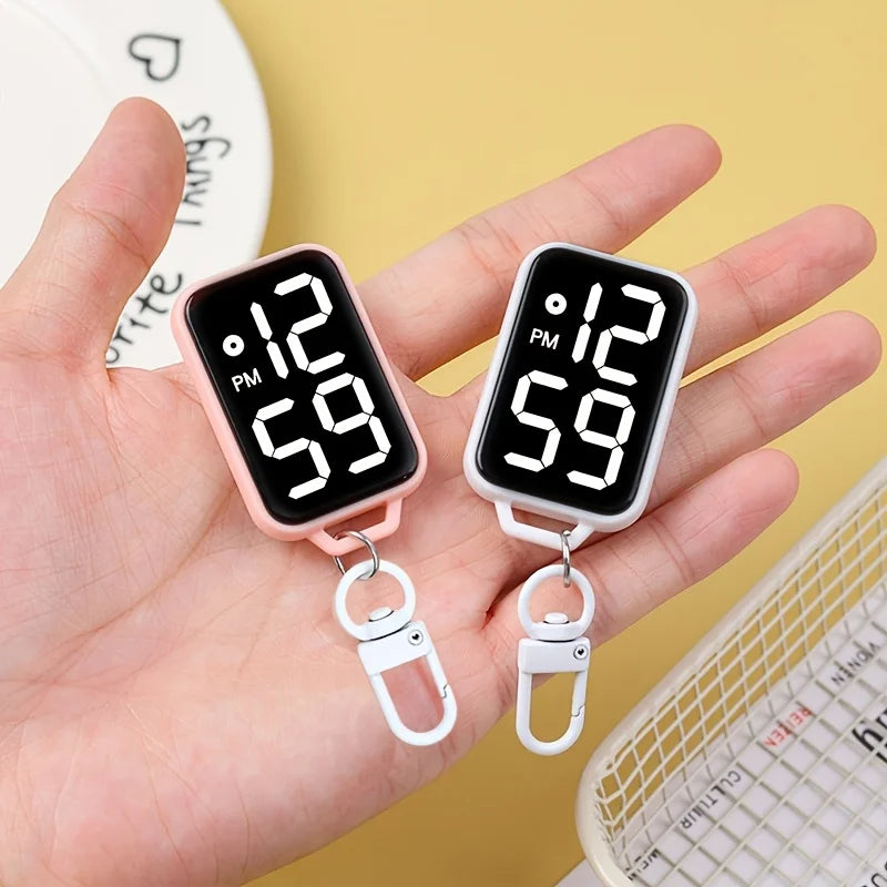 LED Digital Keychain Watch Portable Electronic Pendant Clock - 3