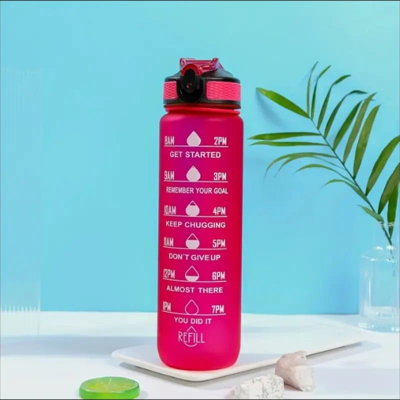 Gradient Sports Water Bottle with Time Marker and Straw Leakproof