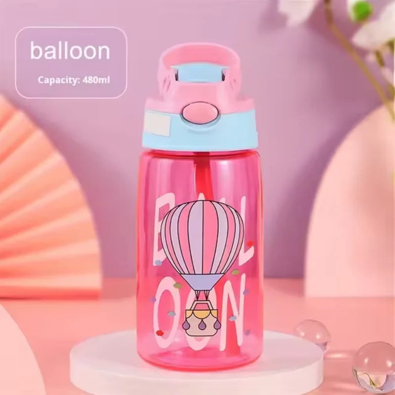 Kids Sippy Water Bottle 480ml BPA Free Cartoon Straw Cup for Toddlers - 8