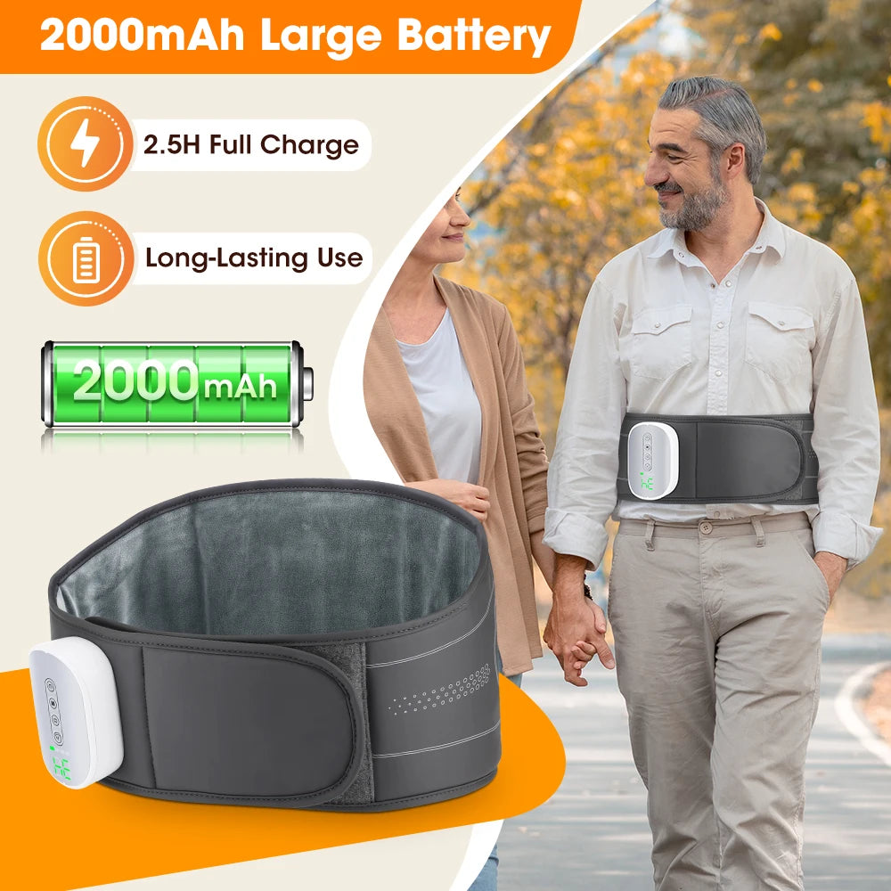 Cordless Back Massager Belt Heated Waist Wrap