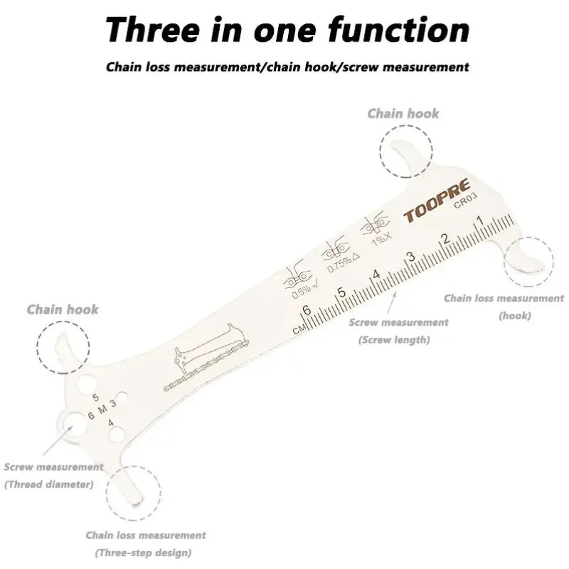 Toopre Bicycle Chain Wear Indicator Gauge Tool Bike Chain Checker Ruler - 12