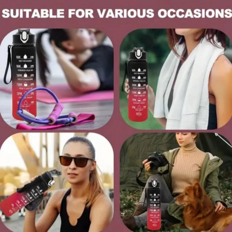 Motivational Time Marker Water Bottle Leak Proof Sports Hydration Jug - 5