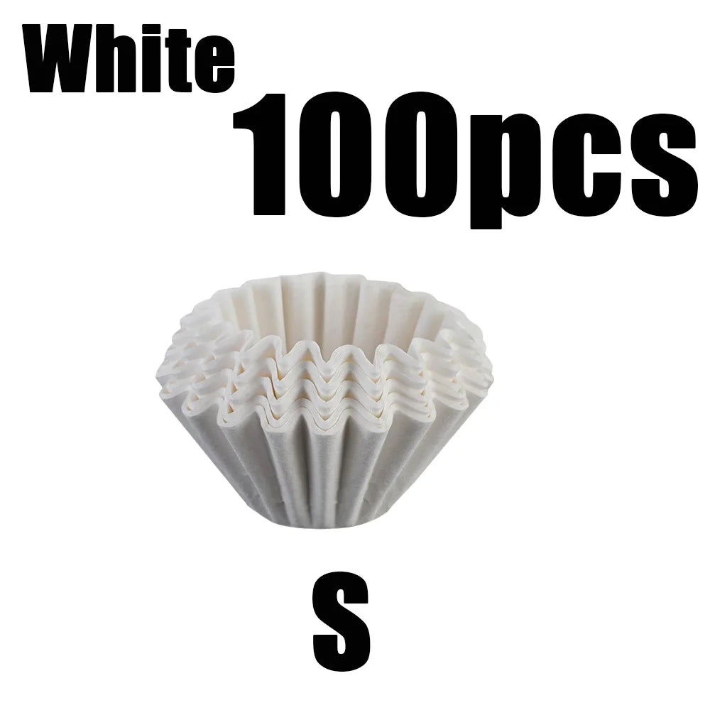 50/100pcs Coffee Filter Paper Bowl Shape Drip Basket for Pour Over Brew - 17