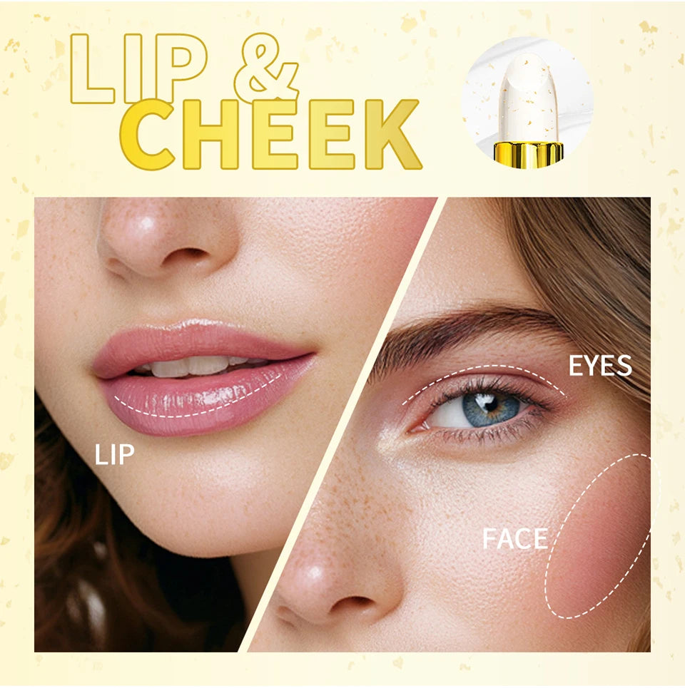 24K Gold Color Changing Lipstick & Moisturizing Lip Balm
