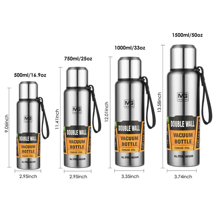 Upors Large Stainless Steel Vacuum Flask Insulated Water Bottle 1.5L - 3
