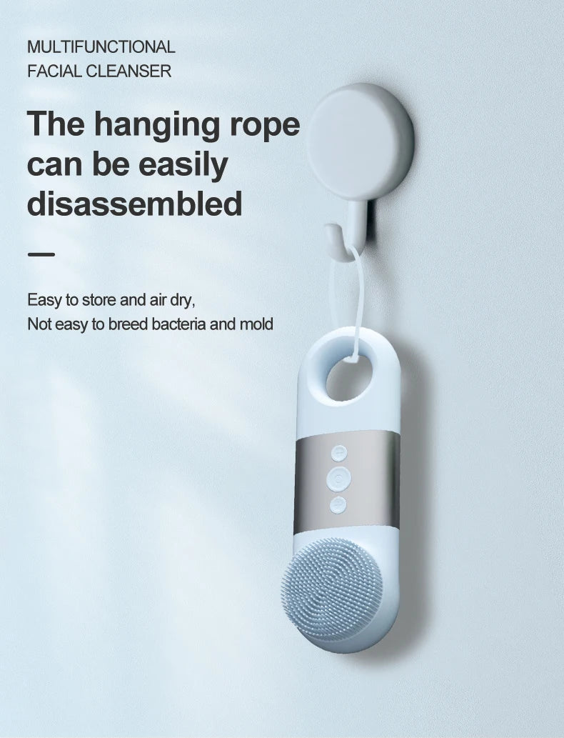 Hot Cold Facial Cleansing Brush Waterproof Face Scrubber