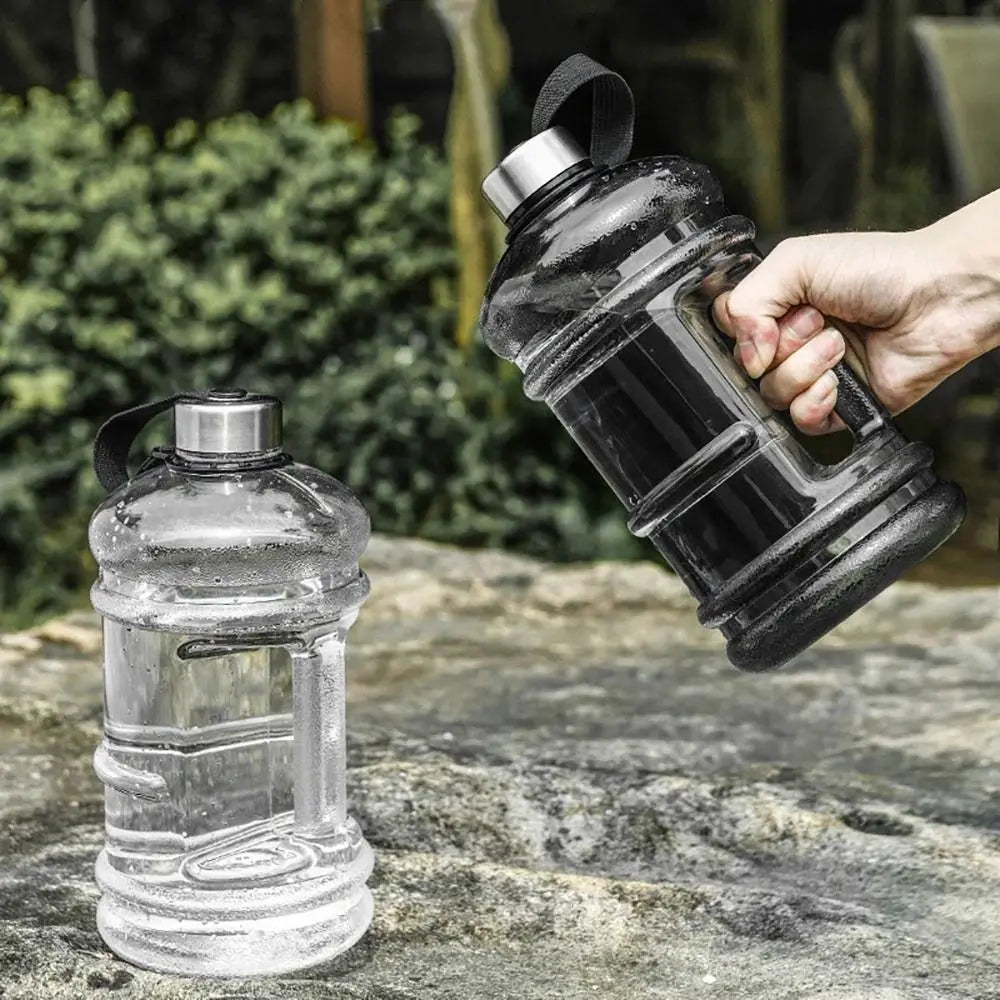 2L Large Sports Water Bottle Portable PETG Fitness Jug with Handle