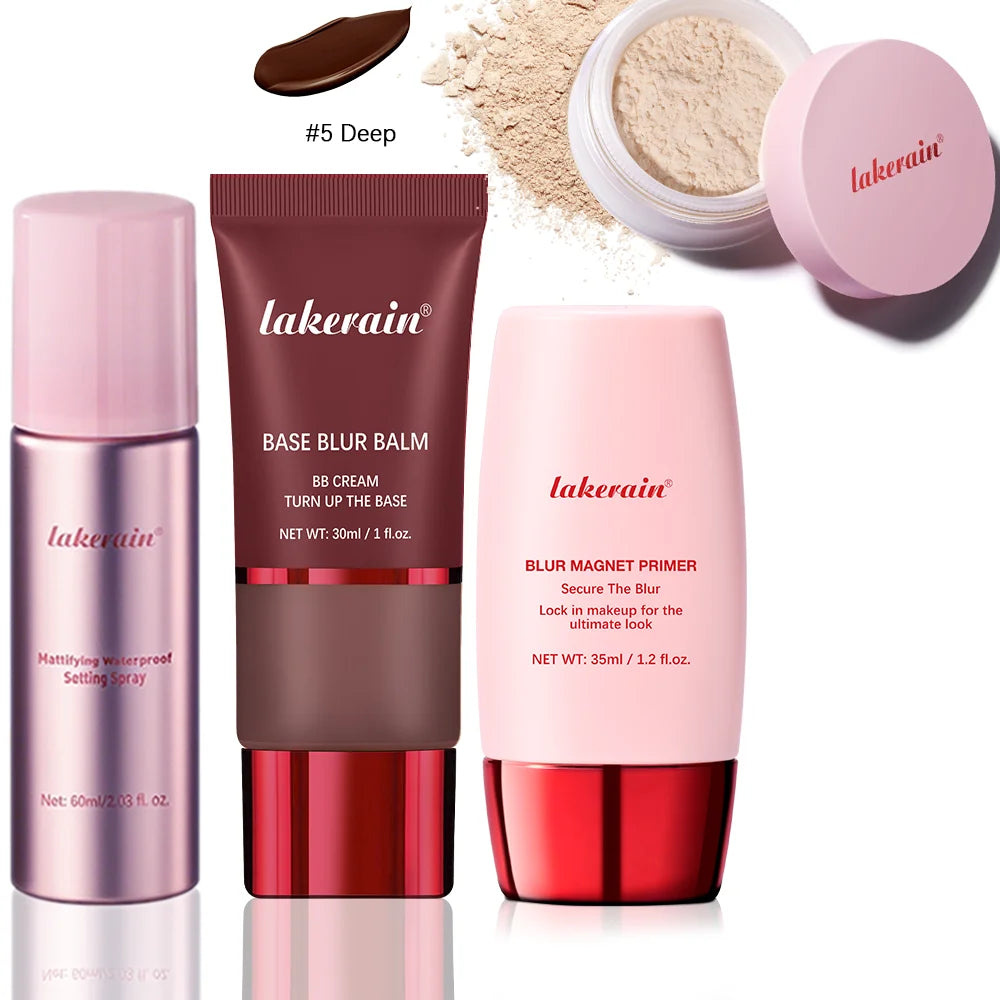 Ultimate Makeup Setting Spray Powder Primer Blur Balm Set - 28